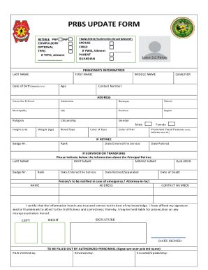 prbs ph login pensioner update online app